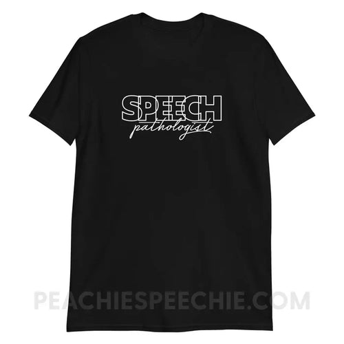 Overlapping Speech Pathologist Classic Tee - Black / S - peachiespeechie.com