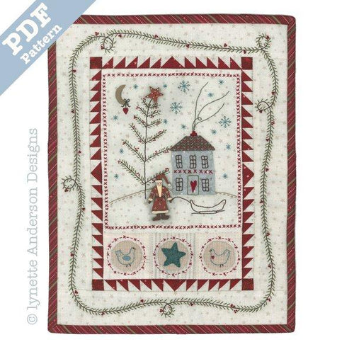 Primitive Christmas Mini Quilt by Lynette Anderson