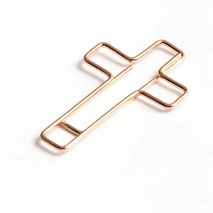 Rose Gold Cross Clips
