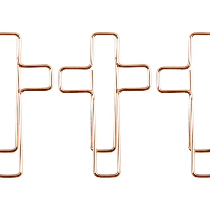 Rose Gold Cross Clips