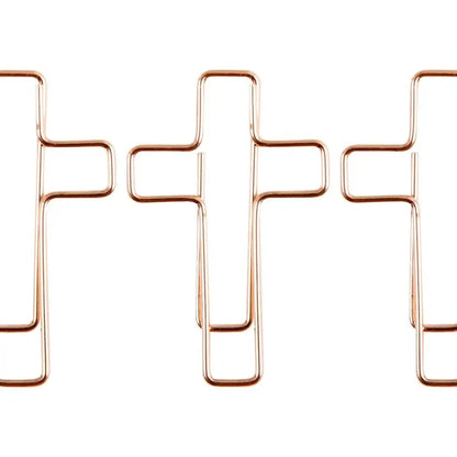 Rose Gold Cross Clips