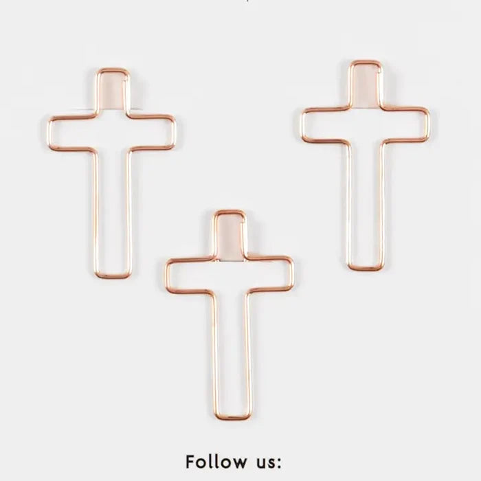 Rose Gold Cross Clips