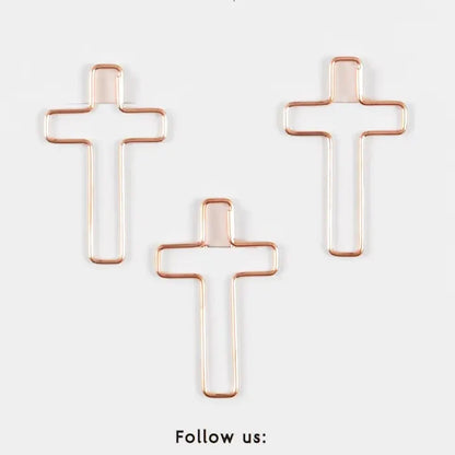 Rose Gold Cross Clips