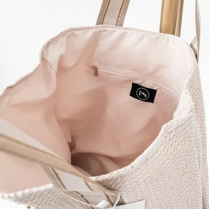 Ruby Raffia Tote Bag