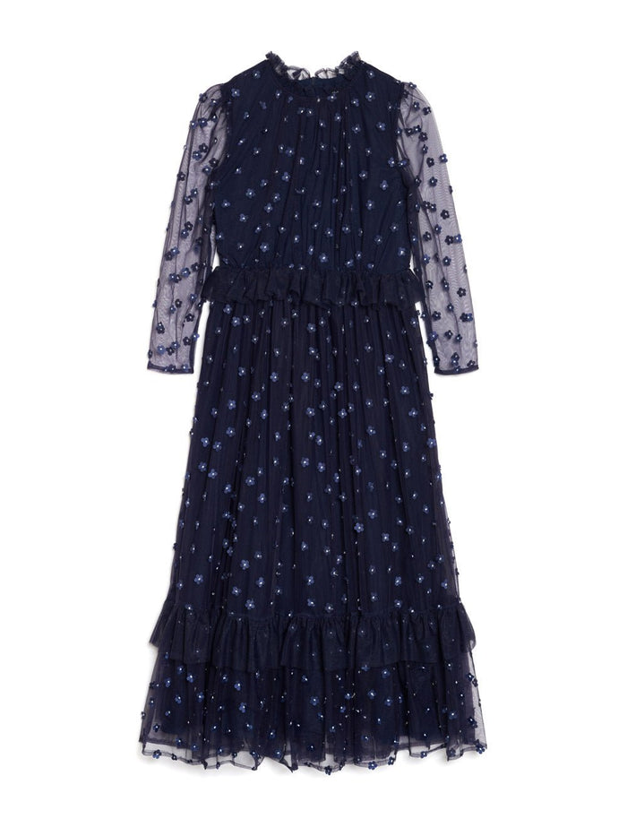 Sister Jane - Mementos Tulle Midi Dress - Navy Blue-Robes-DR1974NVY