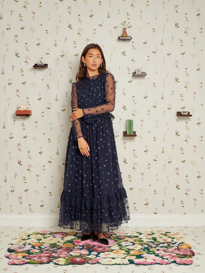 Sister Jane - Mementos Tulle Midi Dress - Navy Blue-Robes-DR1974NVY