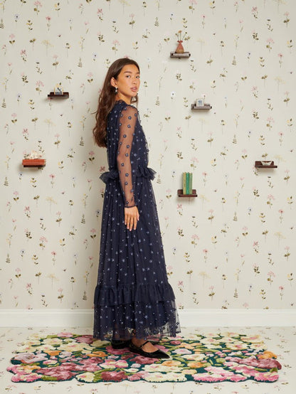 Sister Jane - Mementos Tulle Midi Dress - Navy Blue-Robes-DR1974NVY