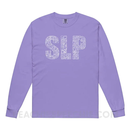 SLP Icons Comfort Colors Long Sleeve - Violet / S - peachiespeechie.com
