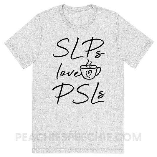 SLPs Love PSLs Tri-Blend Tee - White Fleck Triblend / S - peachiespeechie.com