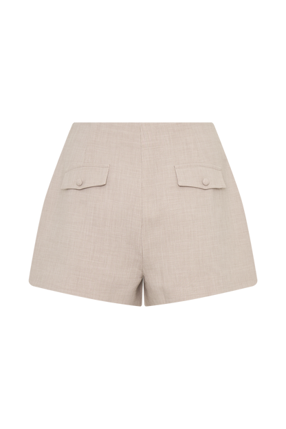 Solenne Suiting Shorts - Natural Marle
