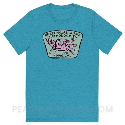 Speech-Language Pathologists Are Magical Tri-Blend Tee - Aqua Triblend / S - peachiespeechie.com
