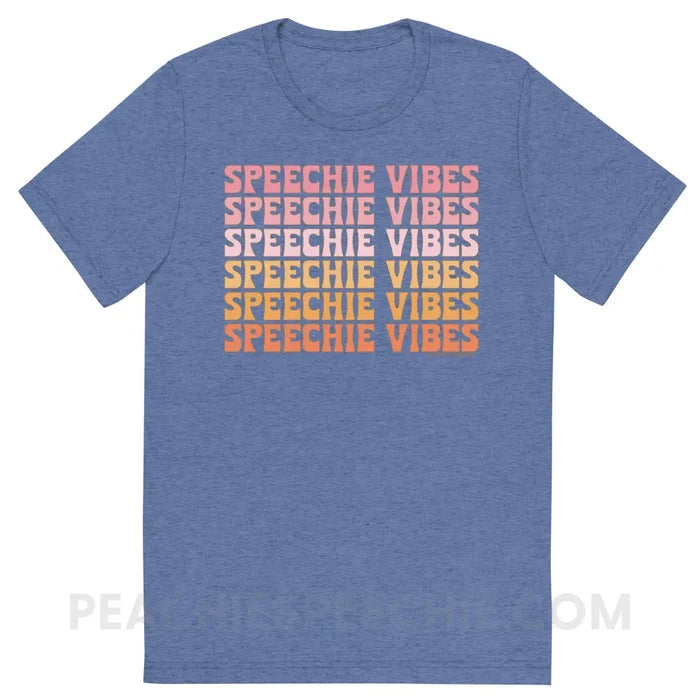 Speechie Vibes Tri-Blend Tee - Blue Triblend / S - peachiespeechie.com