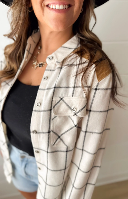 Suede Shoulder & Elbow Patch Button Down Shirt