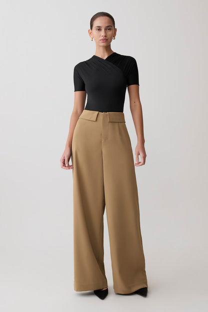 Tanya Wide Leg Suiting Pants - Camel