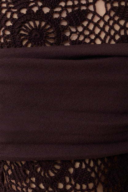 Tessie Knit & Crochet Maxi Dress - Dark Chocolate