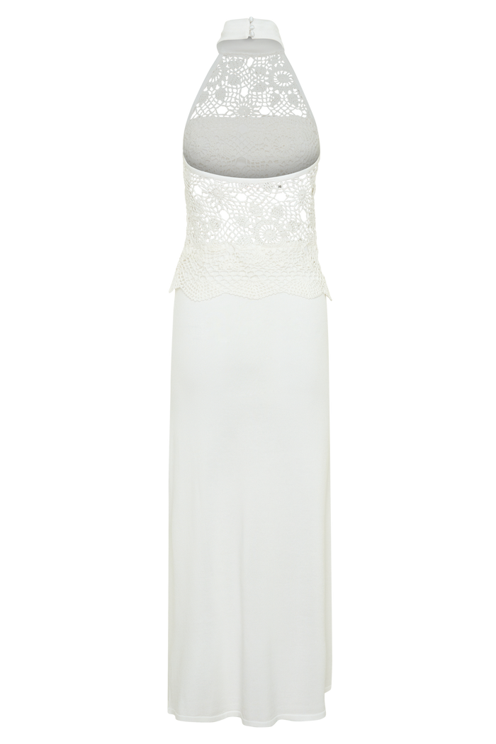 Tessie Knit & Crochet Maxi Dress - Ivory
