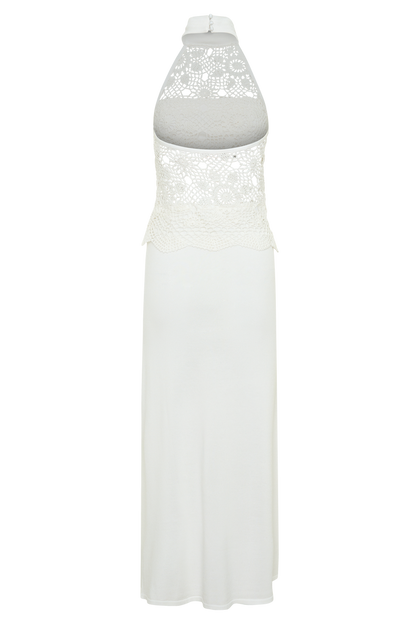 Tessie Knit & Crochet Maxi Dress - Ivory