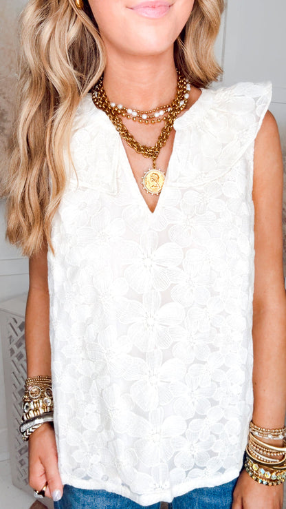 The Camellia Lace Top-Ivory