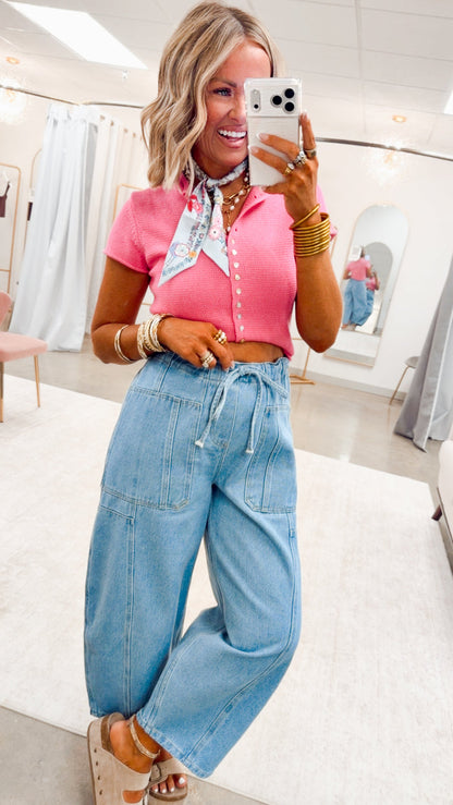 The Della Barrel Jean-Light Blue