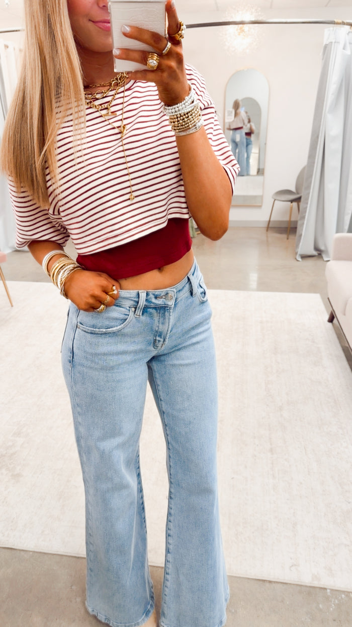 The Palmer Layered Tee-Burgundy