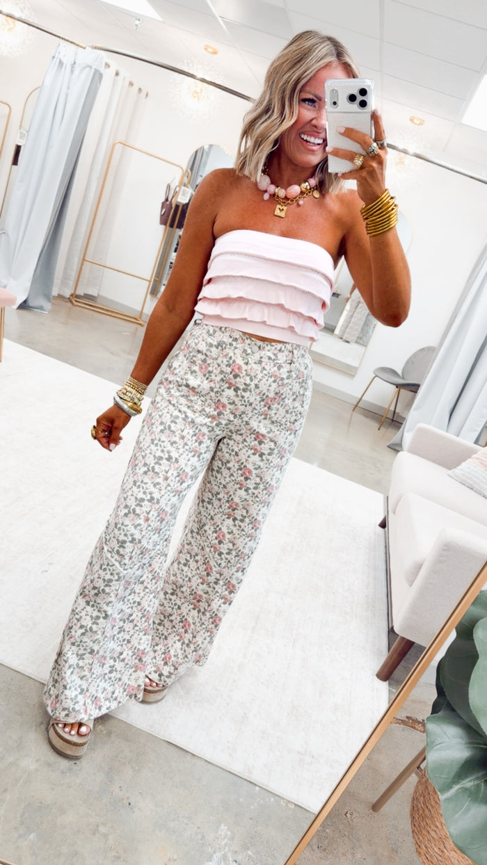 The Pretty in Ruffles Tube Top-Icy Pink