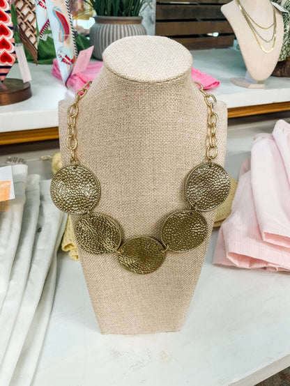 The Soleil Disc Necklace & Earring Set