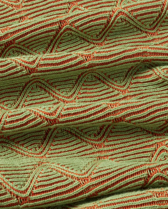 Thinking Mu Femme - Parrot Pippi Knitted Dress - Green and Orange-Robes-WKN00177
