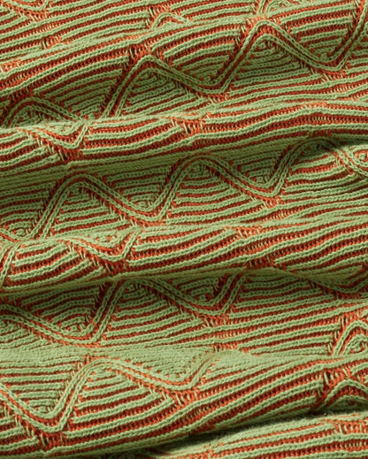 Thinking Mu Femme - Parrot Pippi Knitted Dress - Green and Orange-Robes-WKN00177