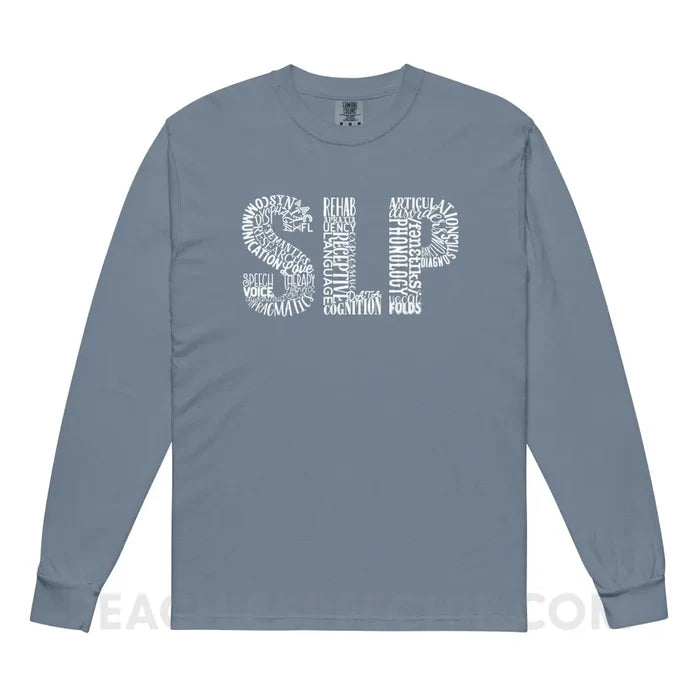 Typographic SLP Comfort Colors Long Sleeve - Blue Jean / S - peachiespeechie.com