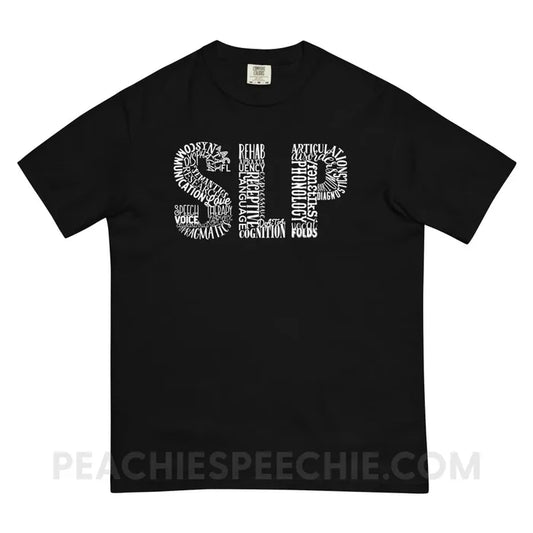 Typographic SLP Comfort Colors Tee - Black / S - peachiespeechie.com