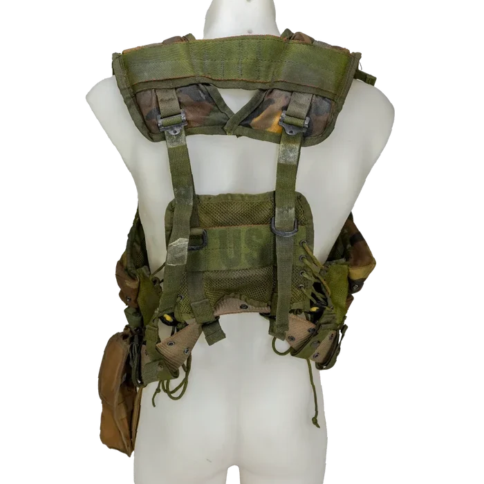 USGI Enhanced Woodland Load Bearing Vest w/ Belt - Large - Film Production Used - Combat Vests & Rigs