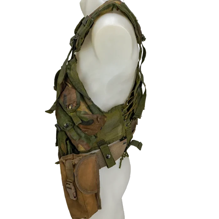 USGI Enhanced Woodland Load Bearing Vest w/ Belt - Large - Film Production Used - Combat Vests & Rigs