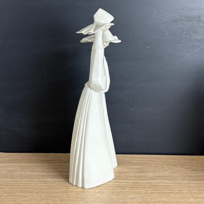 Vintage Lladro Two Nuns Figurine #4611 Glossy Porcelain Spain 13.25" Tall - NextStage Vintage