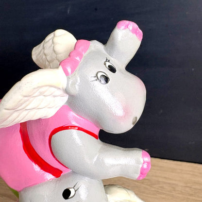 Vintage Towle Ballerina Hippopotamus Angel Music Box - We Wish You a Merry Christmas - 1981 - House Hippo - NextStage Vintage
