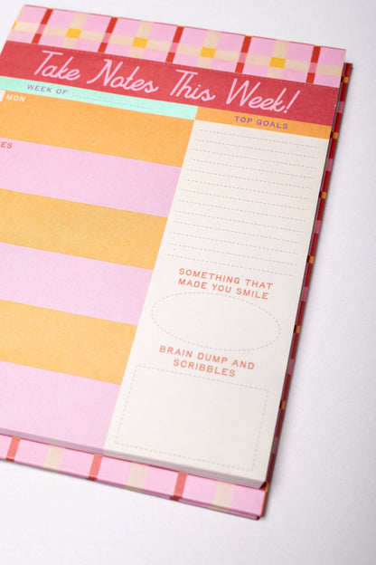 BANDO - Week to Week Desk Planner, Take Notes This Week