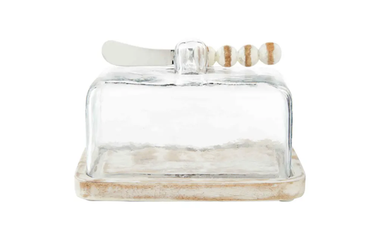 White Glass Butter Dish